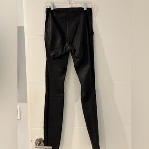 Haider Ackermann Black Leather Leggings Pants, Sz 34